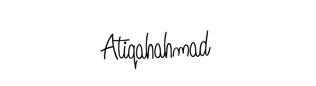 Use a signature maker to create a handwritten signature online. With this signature software, you can design (Angelique-Rose-font-FFP) your own signature for name Atiqahahmad. Atiqahahmad signature style 5 images and pictures png
