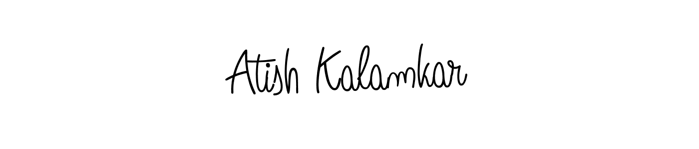 You should practise on your own different ways (Angelique-Rose-font-FFP) to write your name (Atish Kalamkar) in signature. don't let someone else do it for you. Atish Kalamkar signature style 5 images and pictures png