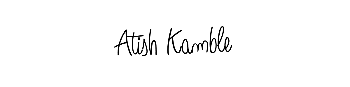 Use a signature maker to create a handwritten signature online. With this signature software, you can design (Angelique-Rose-font-FFP) your own signature for name Atish Kamble. Atish Kamble signature style 5 images and pictures png