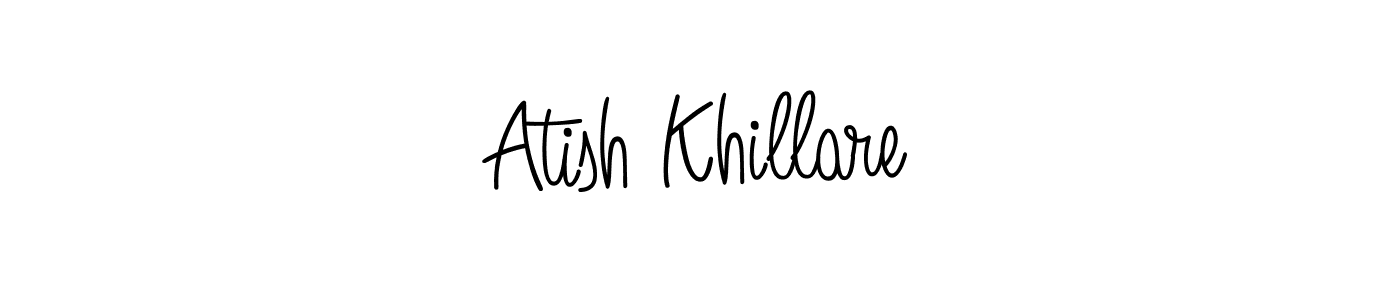 Use a signature maker to create a handwritten signature online. With this signature software, you can design (Angelique-Rose-font-FFP) your own signature for name Atish Khillare. Atish Khillare signature style 5 images and pictures png