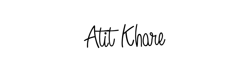 How to make Atit Khare name signature. Use Angelique-Rose-font-FFP style for creating short signs online. This is the latest handwritten sign. Atit Khare signature style 5 images and pictures png