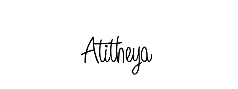 Make a beautiful signature design for name Atitheya. With this signature (Angelique-Rose-font-FFP) style, you can create a handwritten signature for free. Atitheya signature style 5 images and pictures png