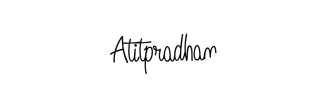Use a signature maker to create a handwritten signature online. With this signature software, you can design (Angelique-Rose-font-FFP) your own signature for name Atitpradhan. Atitpradhan signature style 5 images and pictures png