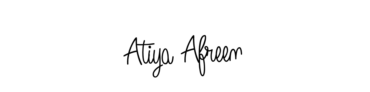 Use a signature maker to create a handwritten signature online. With this signature software, you can design (Angelique-Rose-font-FFP) your own signature for name Atiya Afreen. Atiya Afreen signature style 5 images and pictures png