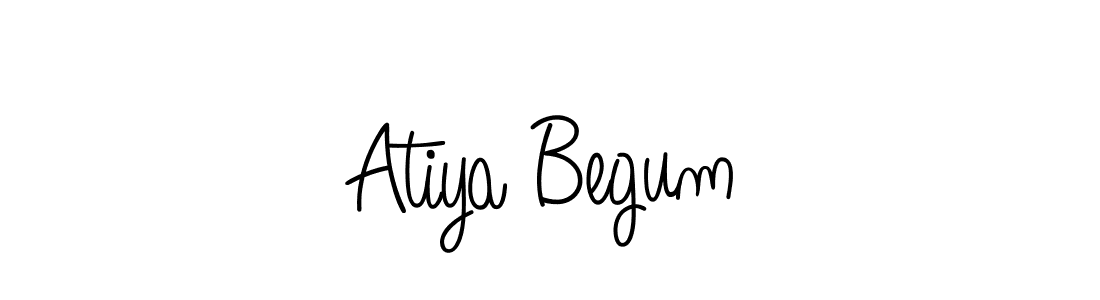 Use a signature maker to create a handwritten signature online. With this signature software, you can design (Angelique-Rose-font-FFP) your own signature for name Atiya Begum. Atiya Begum signature style 5 images and pictures png