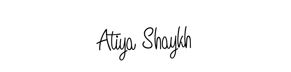 Design your own signature with our free online signature maker. With this signature software, you can create a handwritten (Angelique-Rose-font-FFP) signature for name Atiya Shaykh. Atiya Shaykh signature style 5 images and pictures png