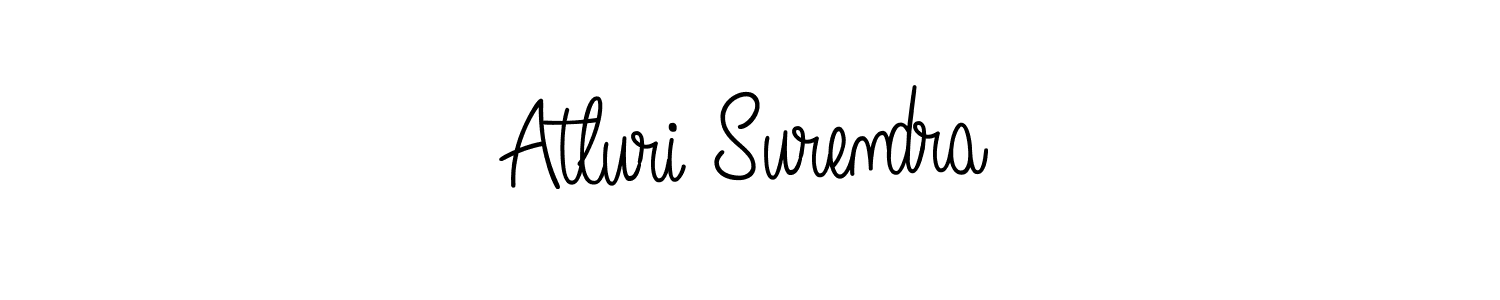 if you are searching for the best signature style for your name Atluri Surendra. so please give up your signature search. here we have designed multiple signature styles  using Angelique-Rose-font-FFP. Atluri Surendra signature style 5 images and pictures png