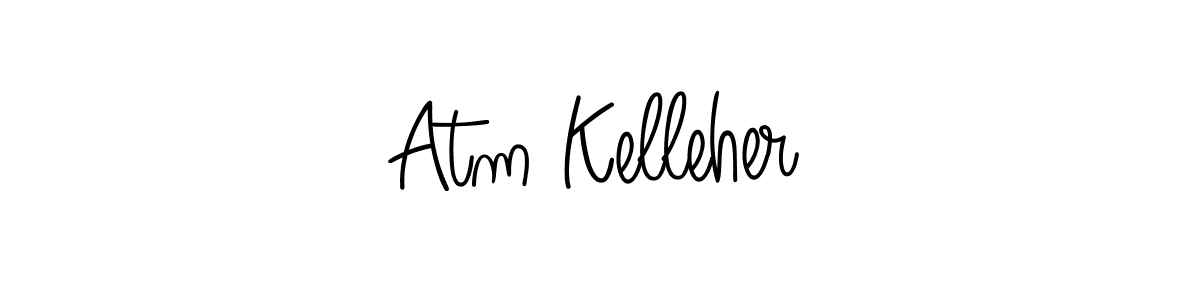 Make a beautiful signature design for name Atm Kelleher. With this signature (Angelique-Rose-font-FFP) style, you can create a handwritten signature for free. Atm Kelleher signature style 5 images and pictures png