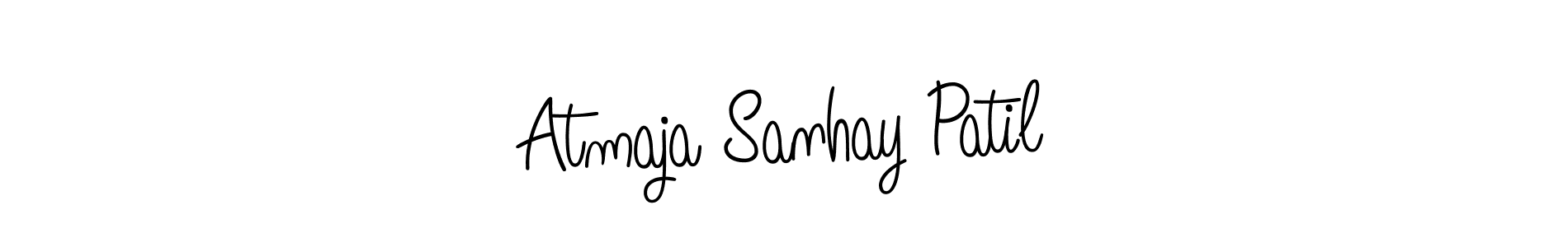 Use a signature maker to create a handwritten signature online. With this signature software, you can design (Angelique-Rose-font-FFP) your own signature for name Atmaja Sanhay Patil. Atmaja Sanhay Patil signature style 5 images and pictures png