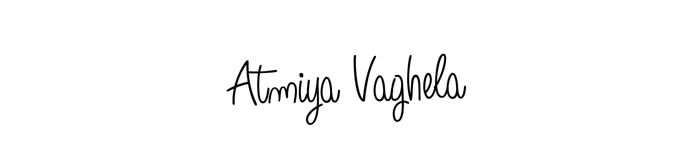 Also we have Atmiya Vaghela name is the best signature style. Create professional handwritten signature collection using Angelique-Rose-font-FFP autograph style. Atmiya Vaghela signature style 5 images and pictures png