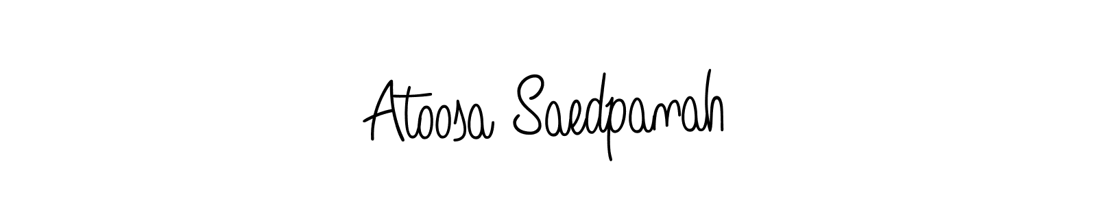 You should practise on your own different ways (Angelique-Rose-font-FFP) to write your name (Atoosa Saedpanah) in signature. don't let someone else do it for you. Atoosa Saedpanah signature style 5 images and pictures png