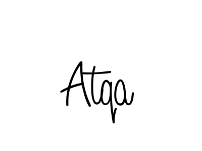 You should practise on your own different ways (Angelique-Rose-font-FFP) to write your name (Atqa) in signature. don't let someone else do it for you. Atqa signature style 5 images and pictures png