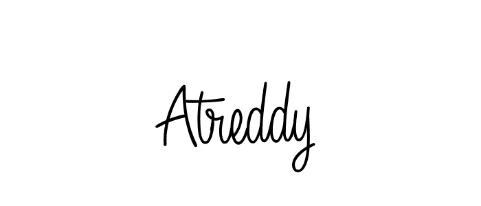 Use a signature maker to create a handwritten signature online. With this signature software, you can design (Angelique-Rose-font-FFP) your own signature for name Atreddy. Atreddy signature style 5 images and pictures png