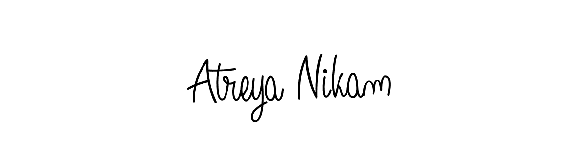 Create a beautiful signature design for name Atreya Nikam. With this signature (Angelique-Rose-font-FFP) fonts, you can make a handwritten signature for free. Atreya Nikam signature style 5 images and pictures png