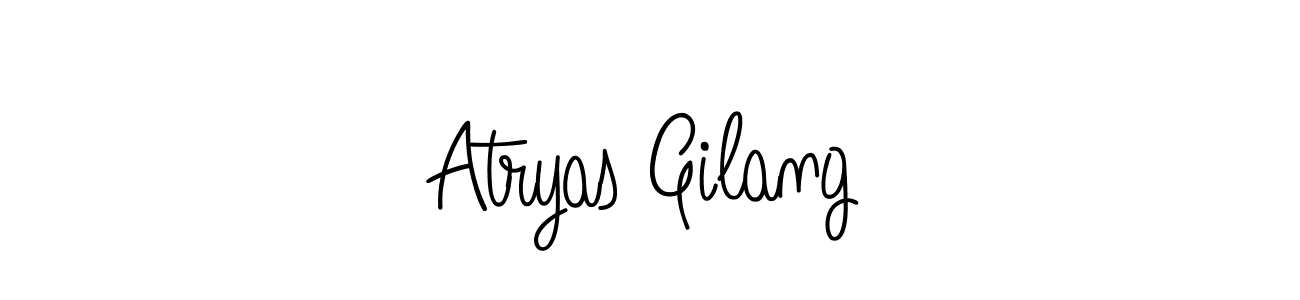 Use a signature maker to create a handwritten signature online. With this signature software, you can design (Angelique-Rose-font-FFP) your own signature for name Atryas Gilang. Atryas Gilang signature style 5 images and pictures png