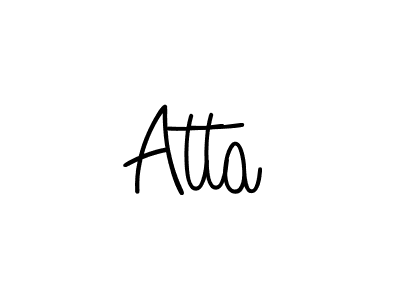 Use a signature maker to create a handwritten signature online. With this signature software, you can design (Angelique-Rose-font-FFP) your own signature for name Atta. Atta signature style 5 images and pictures png
