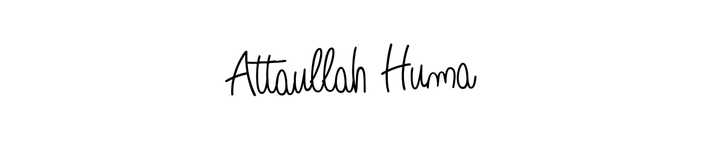 Attaullah Huma stylish signature style. Best Handwritten Sign (Angelique-Rose-font-FFP) for my name. Handwritten Signature Collection Ideas for my name Attaullah Huma. Attaullah Huma signature style 5 images and pictures png