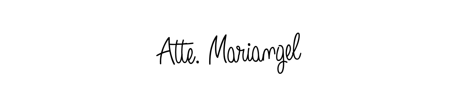 Make a beautiful signature design for name Atte. Mariangel. With this signature (Angelique-Rose-font-FFP) style, you can create a handwritten signature for free. Atte. Mariangel signature style 5 images and pictures png