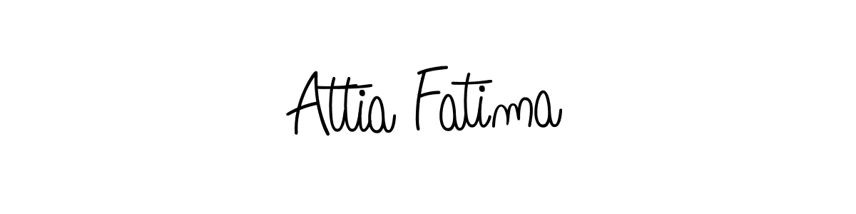if you are searching for the best signature style for your name Attia Fatima. so please give up your signature search. here we have designed multiple signature styles  using Angelique-Rose-font-FFP. Attia Fatima signature style 5 images and pictures png