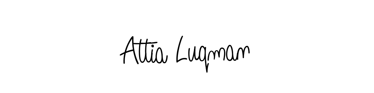 Use a signature maker to create a handwritten signature online. With this signature software, you can design (Angelique-Rose-font-FFP) your own signature for name Attia Luqman. Attia Luqman signature style 5 images and pictures png
