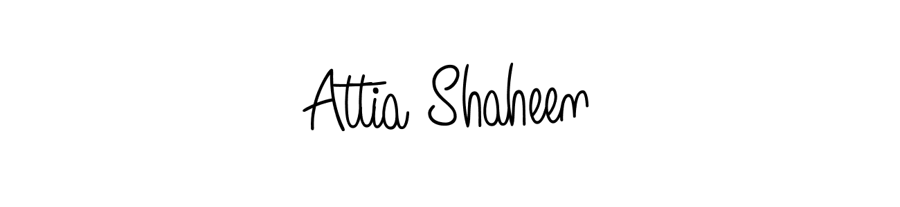 You should practise on your own different ways (Angelique-Rose-font-FFP) to write your name (Attia Shaheen) in signature. don't let someone else do it for you. Attia Shaheen signature style 5 images and pictures png