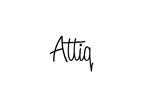 Design your own signature with our free online signature maker. With this signature software, you can create a handwritten (Angelique-Rose-font-FFP) signature for name Attiq. Attiq signature style 5 images and pictures png