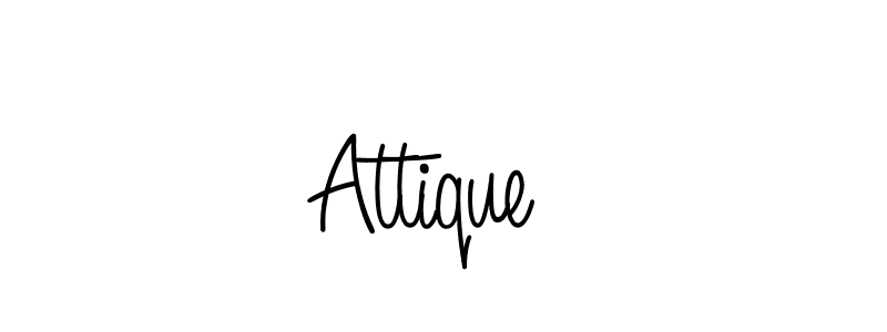 Make a beautiful signature design for name Attique . With this signature (Angelique-Rose-font-FFP) style, you can create a handwritten signature for free. Attique  signature style 5 images and pictures png