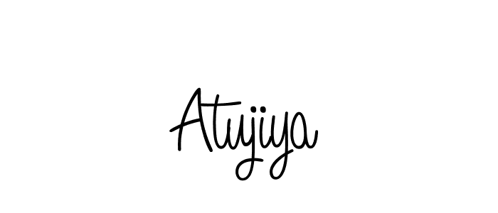 Use a signature maker to create a handwritten signature online. With this signature software, you can design (Angelique-Rose-font-FFP) your own signature for name Atujiya. Atujiya signature style 5 images and pictures png