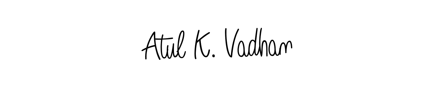 Use a signature maker to create a handwritten signature online. With this signature software, you can design (Angelique-Rose-font-FFP) your own signature for name Atul K. Vadhan. Atul K. Vadhan signature style 5 images and pictures png