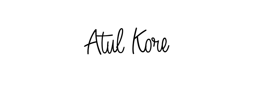 You should practise on your own different ways (Angelique-Rose-font-FFP) to write your name (Atul Kore) in signature. don't let someone else do it for you. Atul Kore signature style 5 images and pictures png