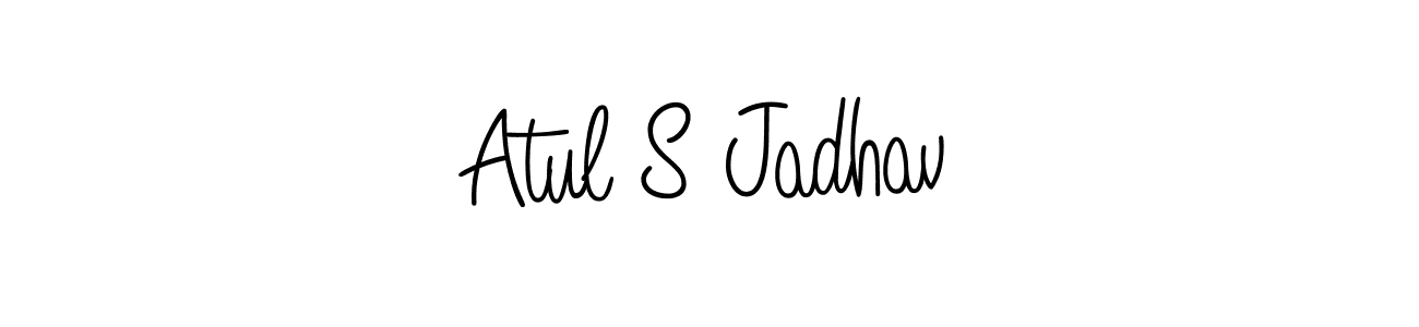 The best way (Angelique-Rose-font-FFP) to make a short signature is to pick only two or three words in your name. The name Atul S Jadhav include a total of six letters. For converting this name. Atul S Jadhav signature style 5 images and pictures png