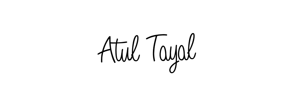 You should practise on your own different ways (Angelique-Rose-font-FFP) to write your name (Atul Tayal) in signature. don't let someone else do it for you. Atul Tayal signature style 5 images and pictures png