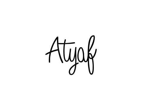 Create a beautiful signature design for name Atyaf. With this signature (Angelique-Rose-font-FFP) fonts, you can make a handwritten signature for free. Atyaf signature style 5 images and pictures png