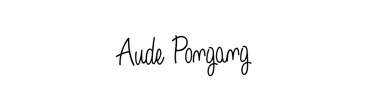 You should practise on your own different ways (Angelique-Rose-font-FFP) to write your name (Aude Pongang) in signature. don't let someone else do it for you. Aude Pongang signature style 5 images and pictures png