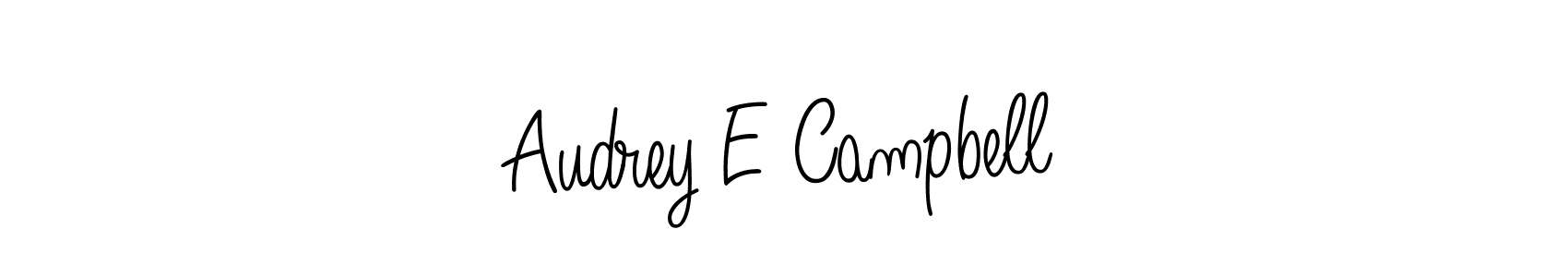 Make a beautiful signature design for name Audrey E Campbell. With this signature (Angelique-Rose-font-FFP) style, you can create a handwritten signature for free. Audrey E Campbell signature style 5 images and pictures png