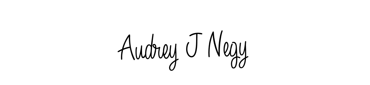 You should practise on your own different ways (Angelique-Rose-font-FFP) to write your name (Audrey J Negy) in signature. don't let someone else do it for you. Audrey J Negy signature style 5 images and pictures png