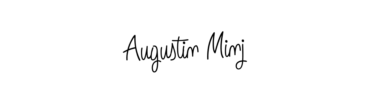 The best way (Angelique-Rose-font-FFP) to make a short signature is to pick only two or three words in your name. The name Augustin Minj include a total of six letters. For converting this name. Augustin Minj signature style 5 images and pictures png