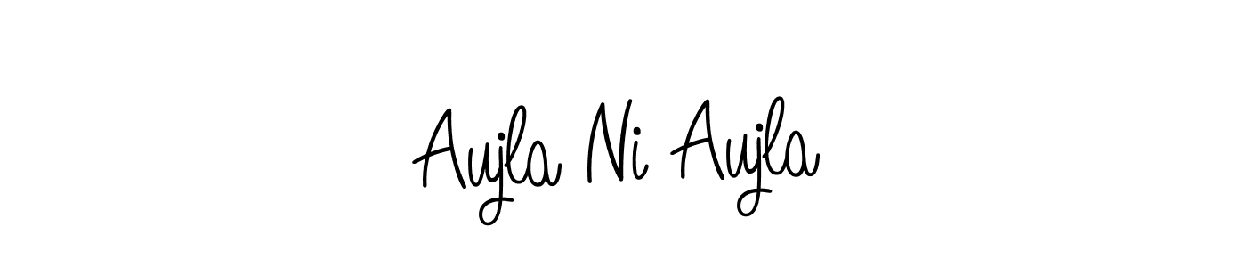 The best way (Angelique-Rose-font-FFP) to make a short signature is to pick only two or three words in your name. The name Aujla Ni Aujla include a total of six letters. For converting this name. Aujla Ni Aujla signature style 5 images and pictures png