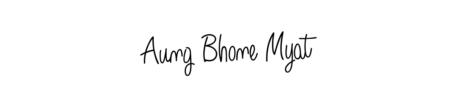 You should practise on your own different ways (Angelique-Rose-font-FFP) to write your name (Aung Bhone Myat) in signature. don't let someone else do it for you. Aung Bhone Myat signature style 5 images and pictures png