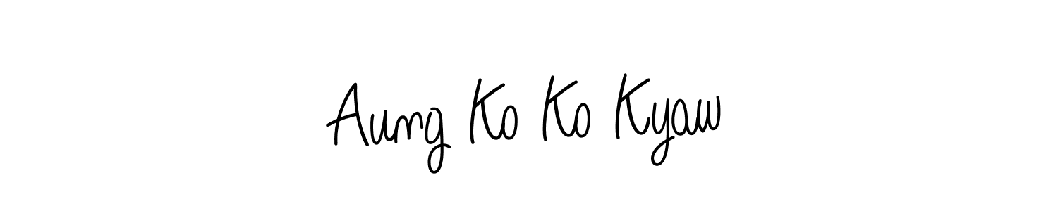 Make a beautiful signature design for name Aung Ko Ko Kyaw. With this signature (Angelique-Rose-font-FFP) style, you can create a handwritten signature for free. Aung Ko Ko Kyaw signature style 5 images and pictures png