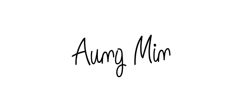 You should practise on your own different ways (Angelique-Rose-font-FFP) to write your name (Aung Min) in signature. don't let someone else do it for you. Aung Min signature style 5 images and pictures png