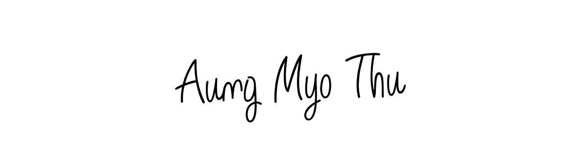 Use a signature maker to create a handwritten signature online. With this signature software, you can design (Angelique-Rose-font-FFP) your own signature for name Aung Myo Thu. Aung Myo Thu signature style 5 images and pictures png