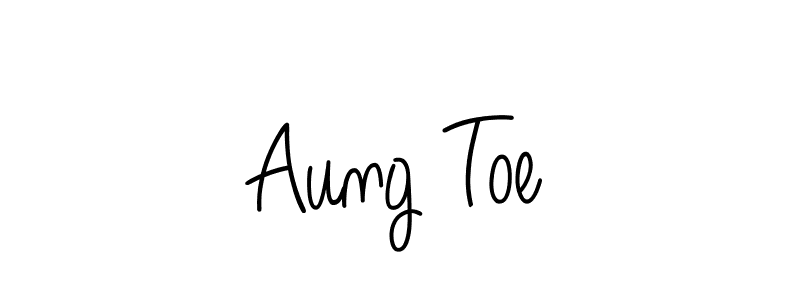 Design your own signature with our free online signature maker. With this signature software, you can create a handwritten (Angelique-Rose-font-FFP) signature for name Aung Toe. Aung Toe signature style 5 images and pictures png