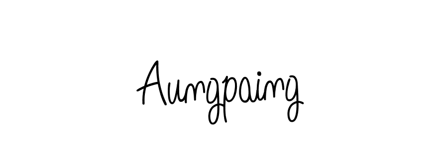 Aungpaing stylish signature style. Best Handwritten Sign (Angelique-Rose-font-FFP) for my name. Handwritten Signature Collection Ideas for my name Aungpaing. Aungpaing signature style 5 images and pictures png