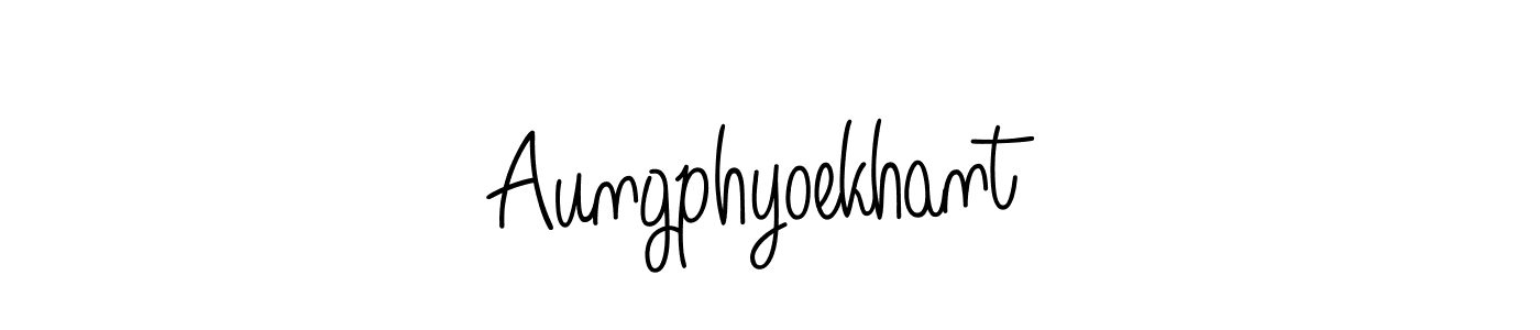 The best way (Angelique-Rose-font-FFP) to make a short signature is to pick only two or three words in your name. The name Aungphyoekhant include a total of six letters. For converting this name. Aungphyoekhant signature style 5 images and pictures png