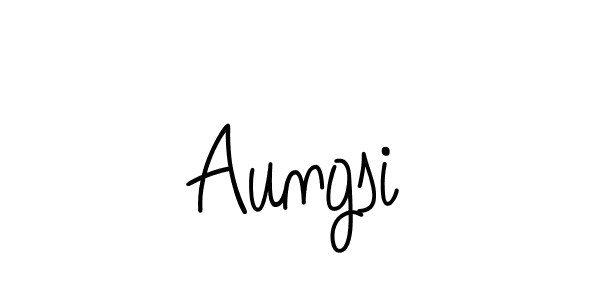 Make a beautiful signature design for name Aungsi. With this signature (Angelique-Rose-font-FFP) style, you can create a handwritten signature for free. Aungsi signature style 5 images and pictures png