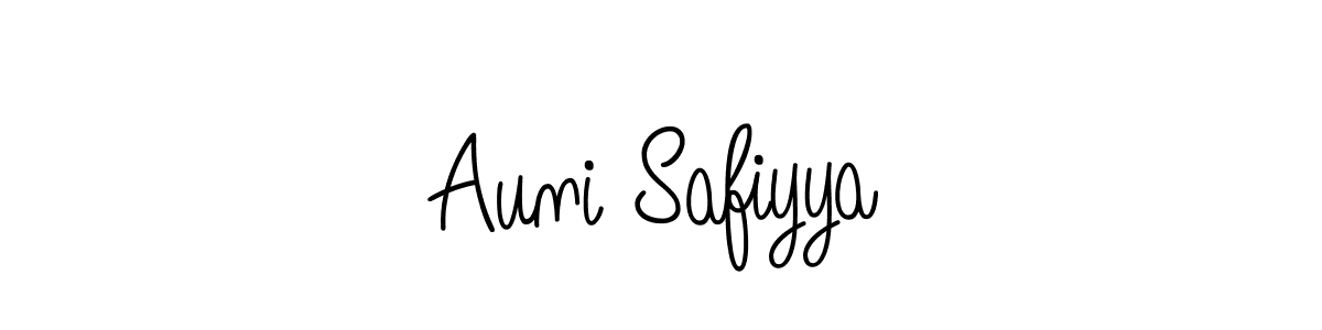 Use a signature maker to create a handwritten signature online. With this signature software, you can design (Angelique-Rose-font-FFP) your own signature for name Auni Safiyya. Auni Safiyya signature style 5 images and pictures png