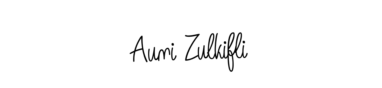 Create a beautiful signature design for name Auni Zulkifli. With this signature (Angelique-Rose-font-FFP) fonts, you can make a handwritten signature for free. Auni Zulkifli signature style 5 images and pictures png