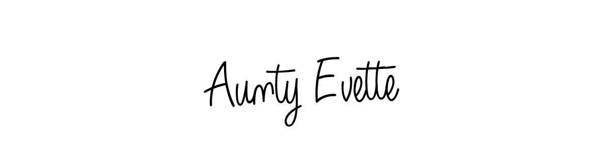 Use a signature maker to create a handwritten signature online. With this signature software, you can design (Angelique-Rose-font-FFP) your own signature for name Aunty Evette. Aunty Evette signature style 5 images and pictures png