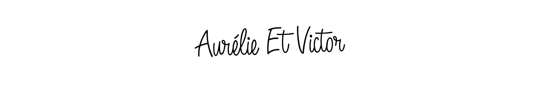 Make a beautiful signature design for name Aurélie Et Victor. With this signature (Angelique-Rose-font-FFP) style, you can create a handwritten signature for free. Aurélie Et Victor signature style 5 images and pictures png